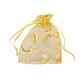 Bolso de organza 7x9cm corazón - Amarillo-oro